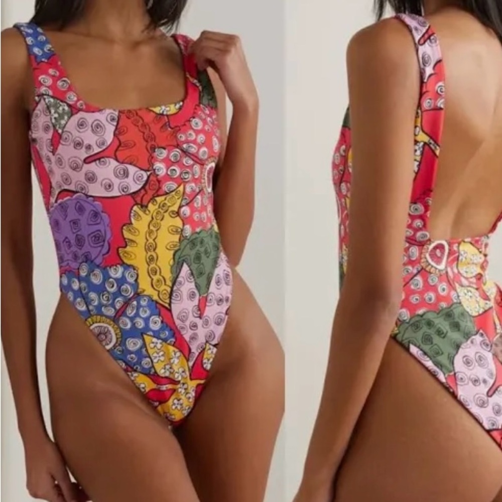 Mara Hoffman Idalia Multicolor Patterned One Piece Swimsuit - Picture 6 of 6